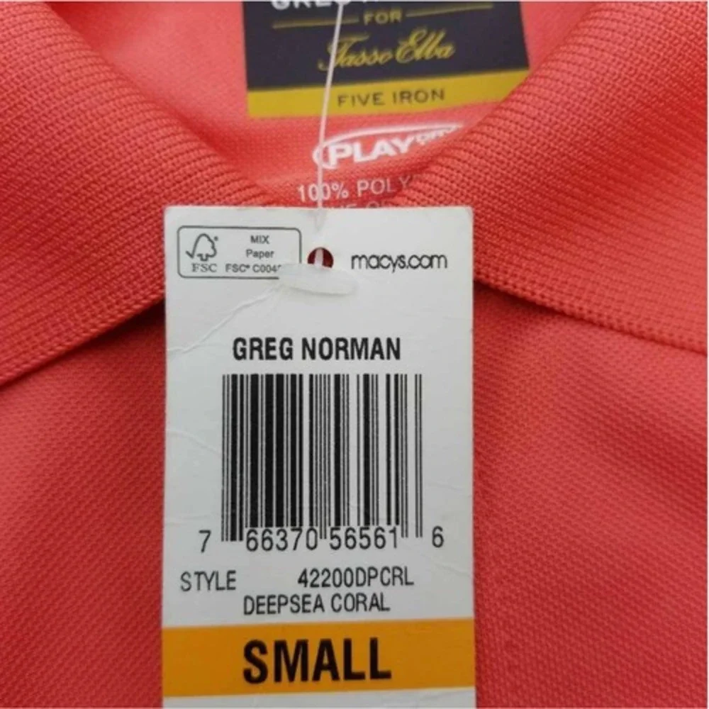 Greg Norman Polo Shirt Mens Small Deepsea Coral New PlayDry Golf 42200DPCRL